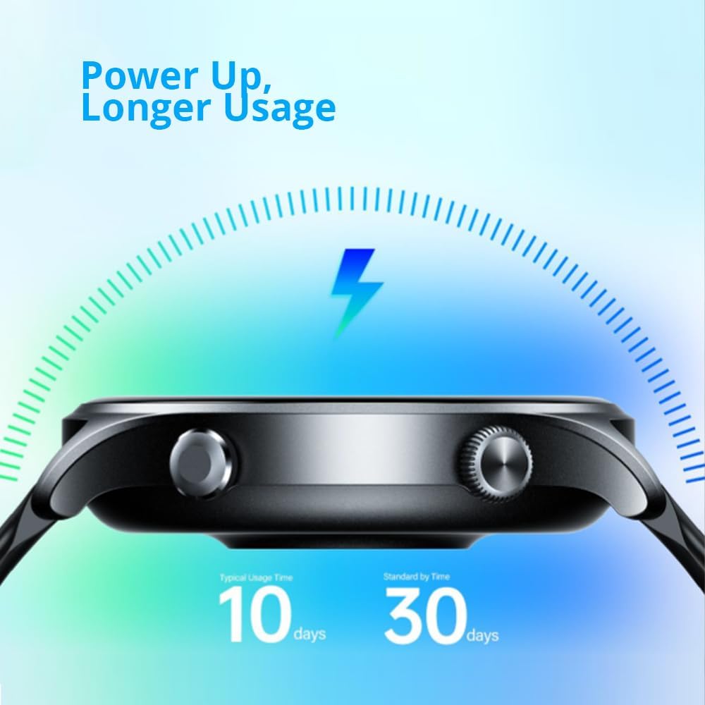 Riversong Motive 7C Calling Smart Watch, 1.52 Inch Display-Black