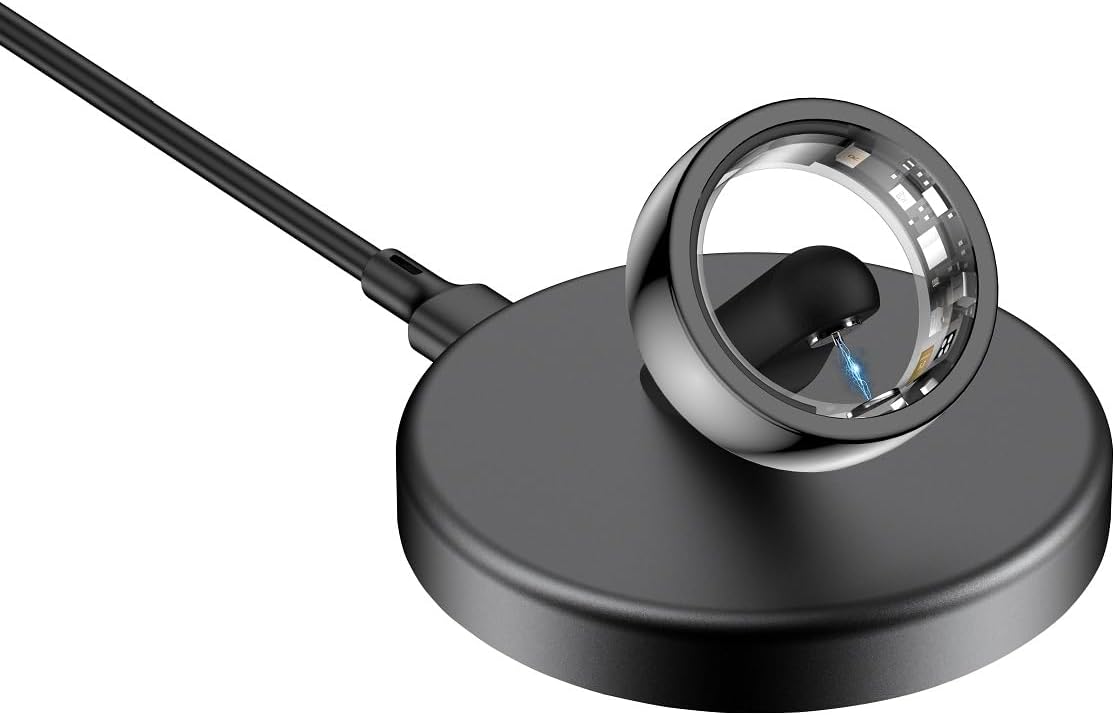 Riversong Smart Ring with Nano Ceramic Design, 24/7 Heart Rate & Sleep Monitor-Black