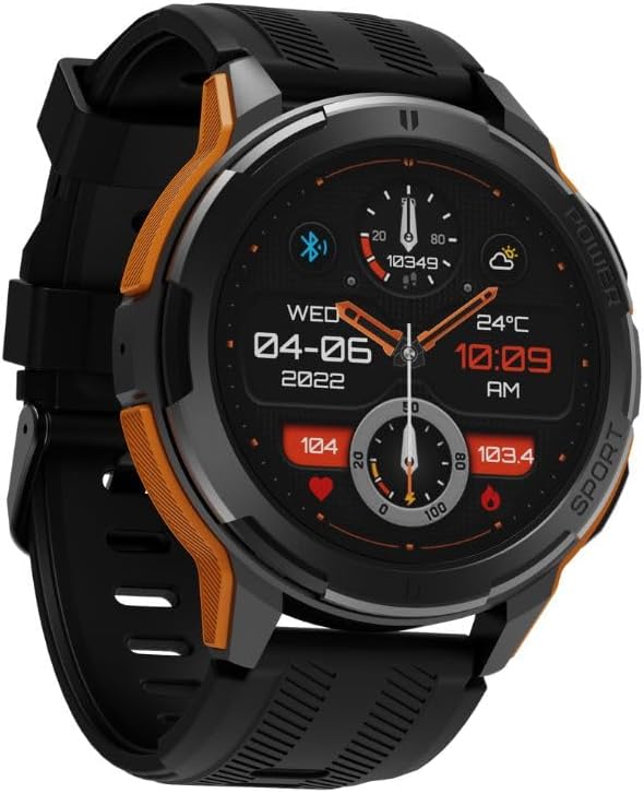 RIVERSONG Motive 8C AMOLED Bluetooth Calling Smart Watch, 1.43” Display, 24/7 Health Monitoring-Black