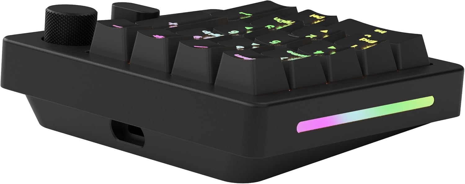 Glorious Gaming GMMK Macro Numpad - Wired or Bluetooth-Wireless, Premium Aluminium Customisable-Black Slate