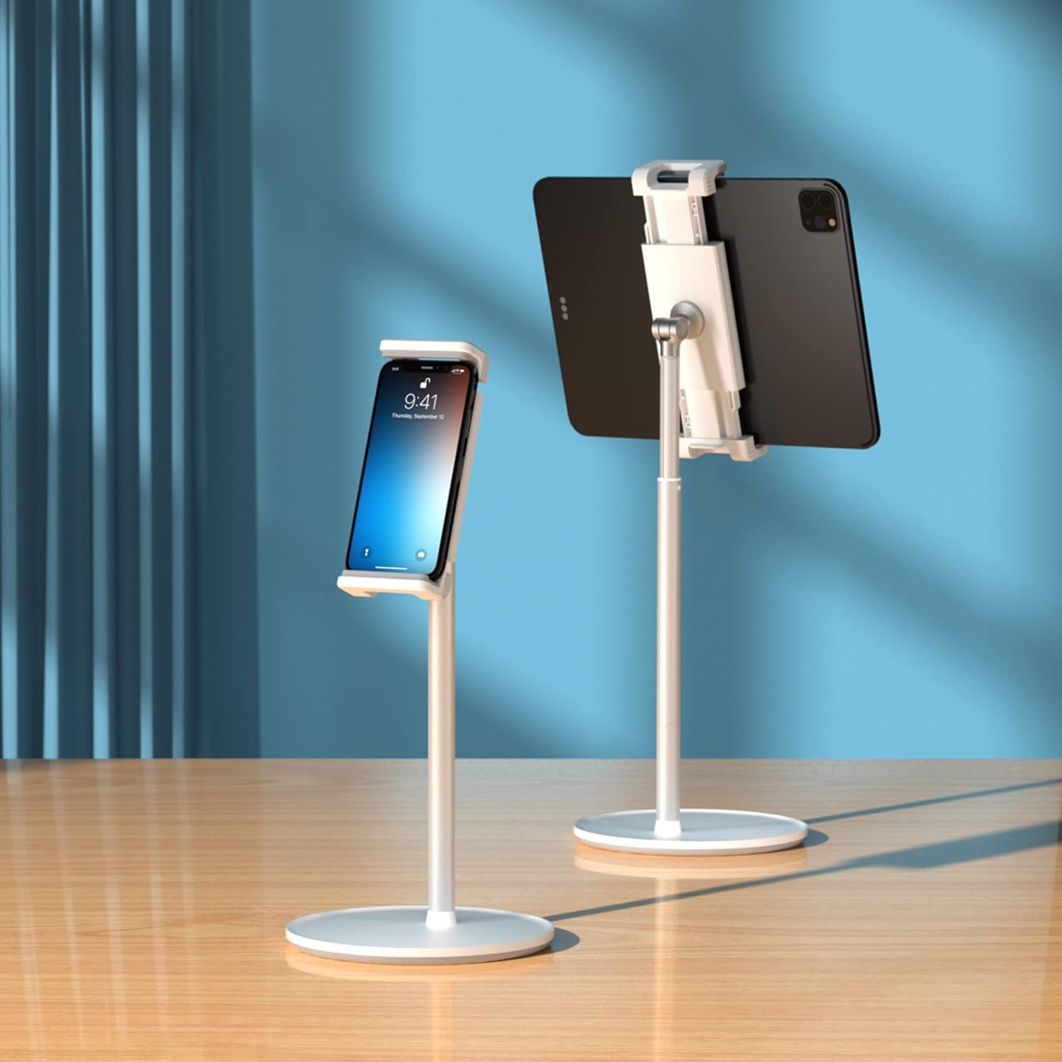 Upergo Angle/Height Adjustable Aluminum Alloy Desktop, Tablet & Phone Holder, Bracket Stand -Silver -  AP-4H