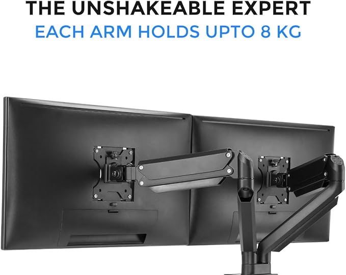 Twisted Minds TM 26 C012 Dual Monitor Arm – Compact Aluminum Gas Spring Mount for 17