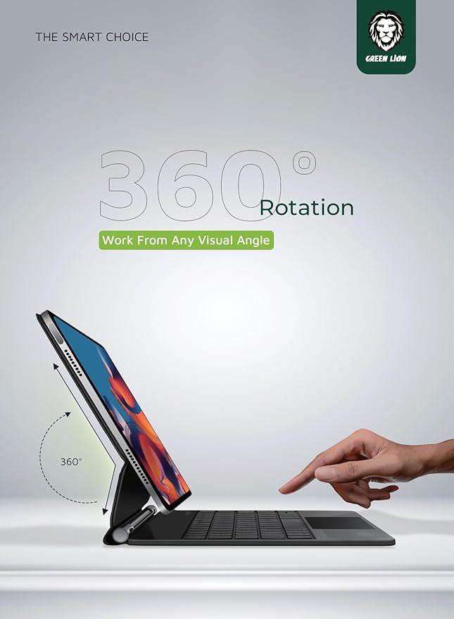 Green Lion Wireless Magic Keyboard For Ipad 10th gen,11 A16(2025)Arabic & English