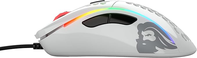 Glorious Gaming Model D Wired Gaming Mouse - 68g Superlight Honeycomb Design GD-WHITE -Glossy White