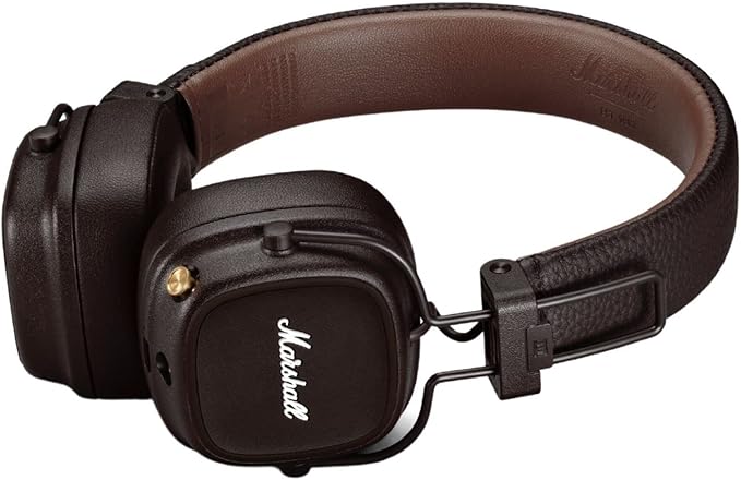 Marshall Major IV On Ear Bluetooth Headphones, Wireless Earphones-Brown