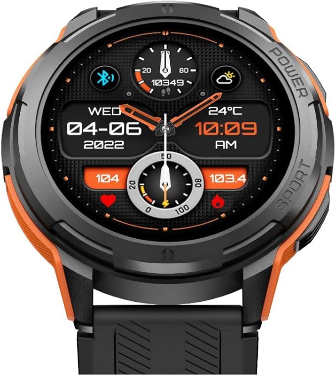 RIVERSONG Motive 8C AMOLED Bluetooth Calling Smart Watch, 1.43” Display, 24/7 Health Monitoring-Black