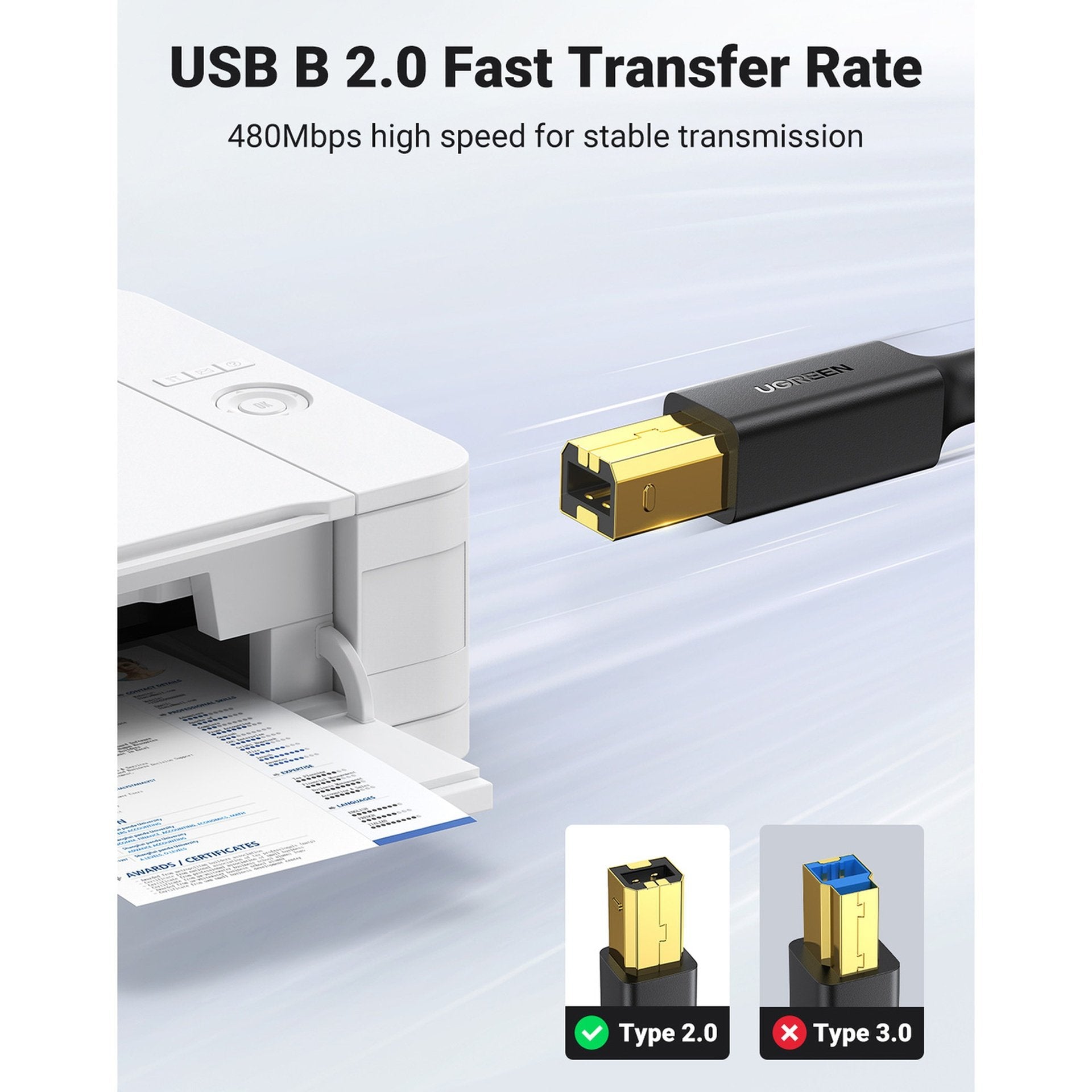 Ugreen USB Printer Cable 5M-10352