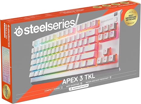 SteelSeries Apex 3 TKL RGB Gaming Keyboard US Layout -White
