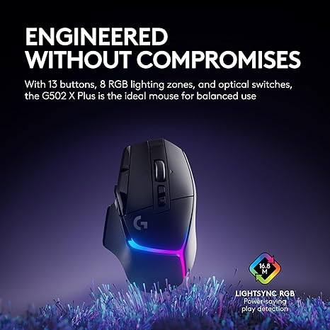 Logitech G502 X Plus Wireless Gaming Mouse - Black