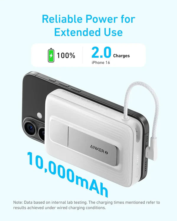 Anker Zolo 10000mAh 30W Magnetic Power Bank with USB C Cable A1685H21