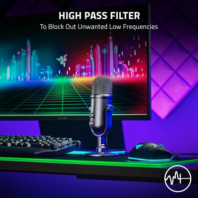 Razer Seiren V2 Pro USB Microphone for Streaming, Gaming, Recording, Podcasting