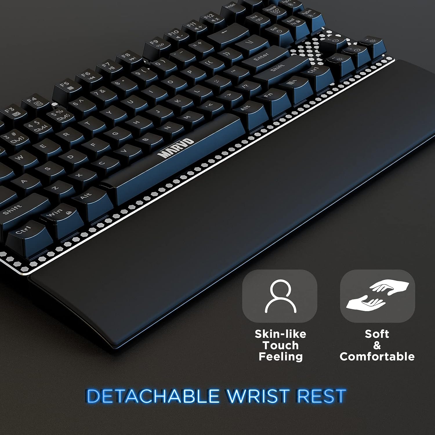 Marvo Honeycomb Gaming RGB Mechanical Keyboard & Mouse Combo, Wired Gaming Keyboard CM373