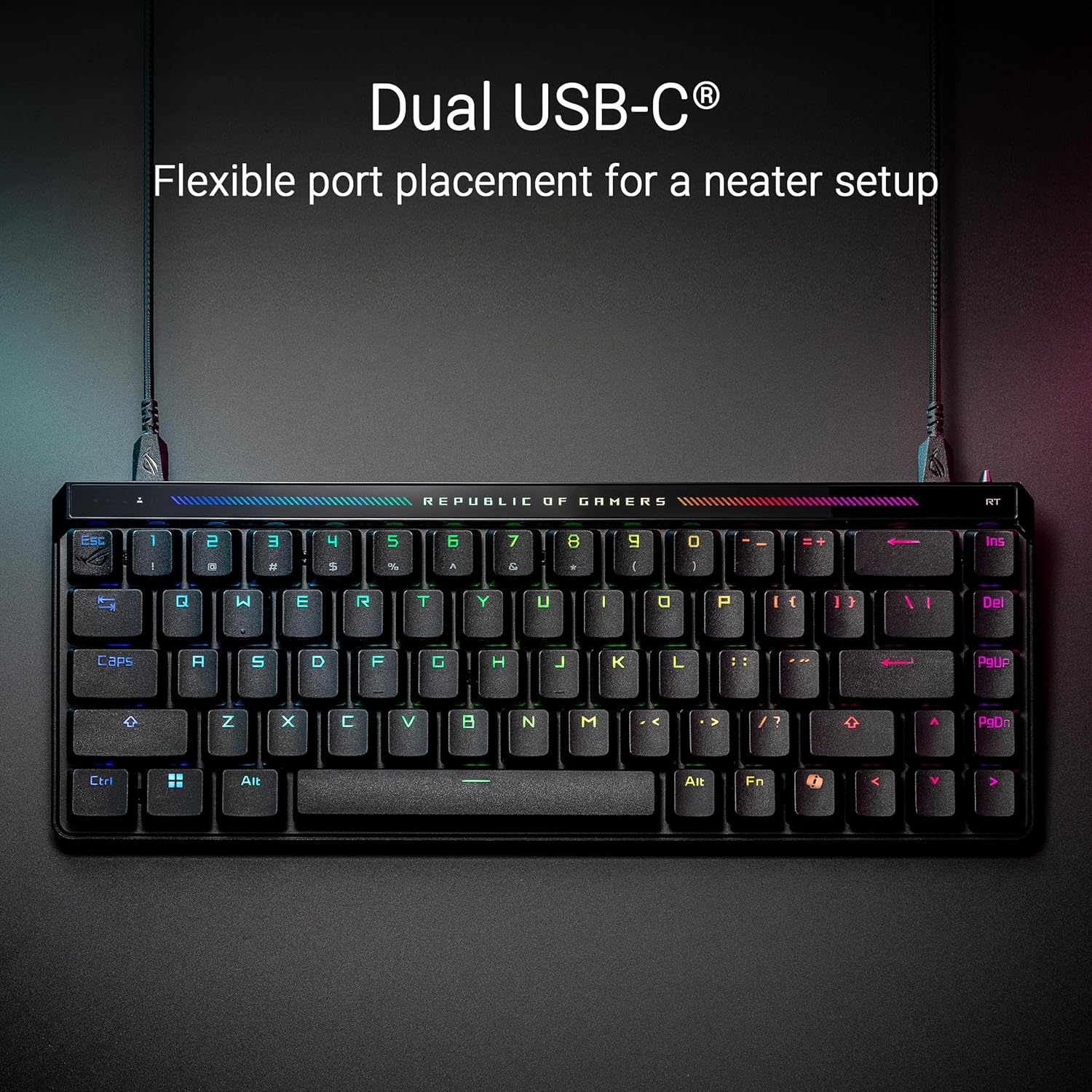 ASUS ROG Falchion Ace HFX 65 Analog Gaming Keyboard ABS Keycaps, AR layout -Black