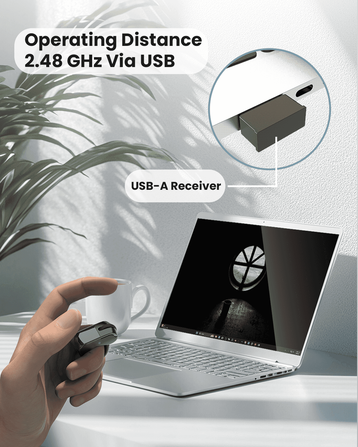 Moxedo Bluetooth 5.3 Finger Ring Mouse for PC, Laptop, Tablet, Mobile Wireless Wearable Presenter