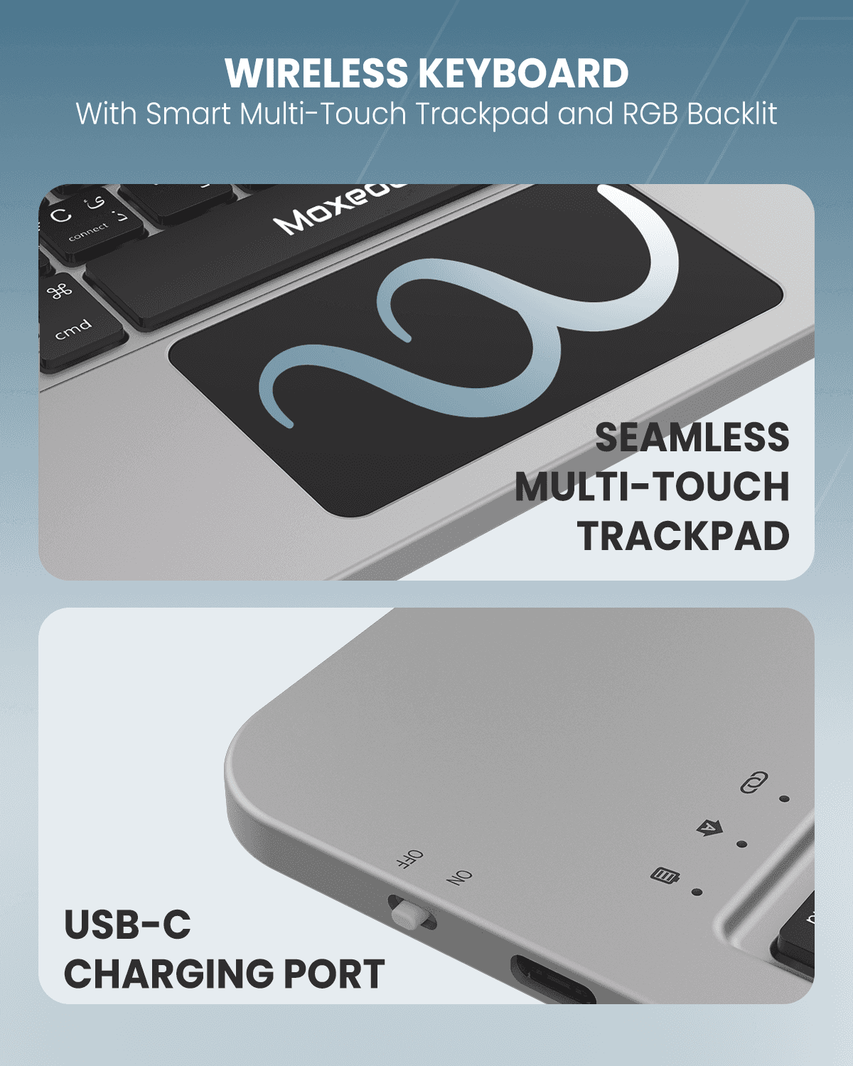 Moxedo iPad Magic Wireless Keyboard 10.9(2024) / iPad 11 Pro