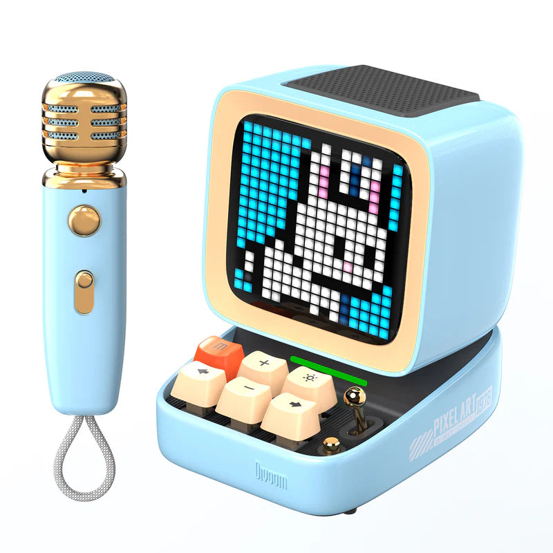 Divoom Ditoo-Mic Mini Karaoke Machine Pixel Art Bluetooth Speaker-SkyBlue