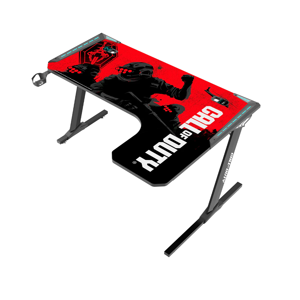 Gameon Call Of Duty  Phantom XL-R Series L-Shaped RGB Flowing Light Gaming Desk