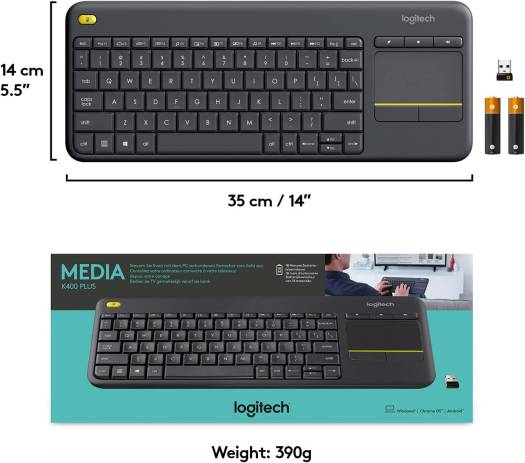 Logitech K400 Wireless Touch Keyboard - Black