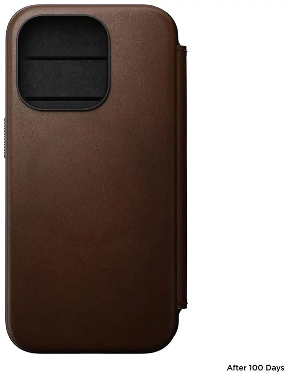 Nomad Modern Leather Folio Cover, - iPhone 15 Pro -NM01628385-brown