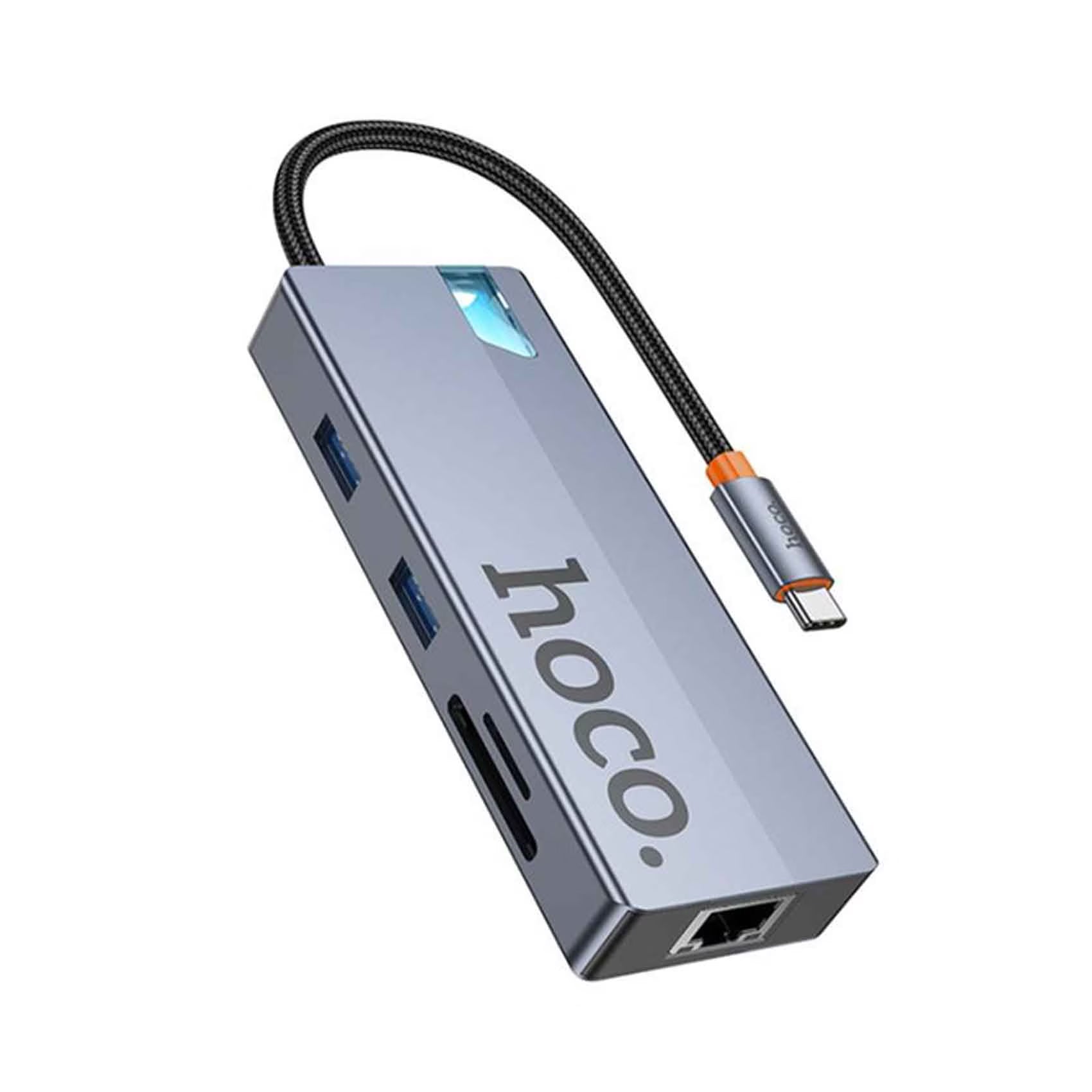 HOCO. 8-in-1 Type-C Hub (HDTV + RJ45 + SD/TF + PD + Type-C 3.0 + USB 3.0 * 2)