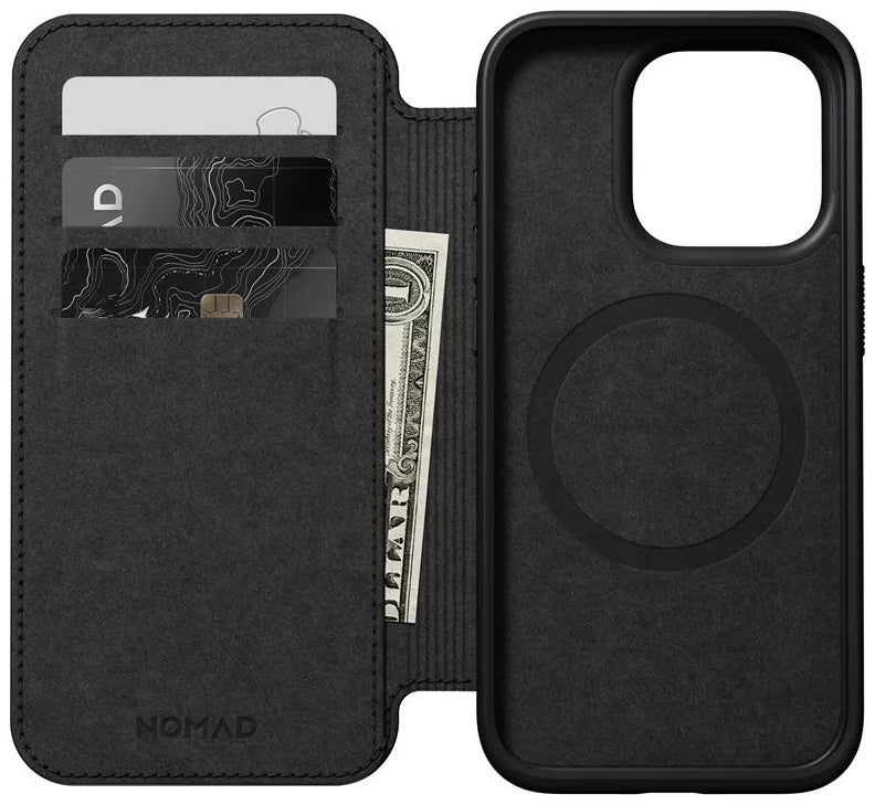 Nomad Modern Leather Folio Cover, - iPhone 15 Pro -NM01628385-brown