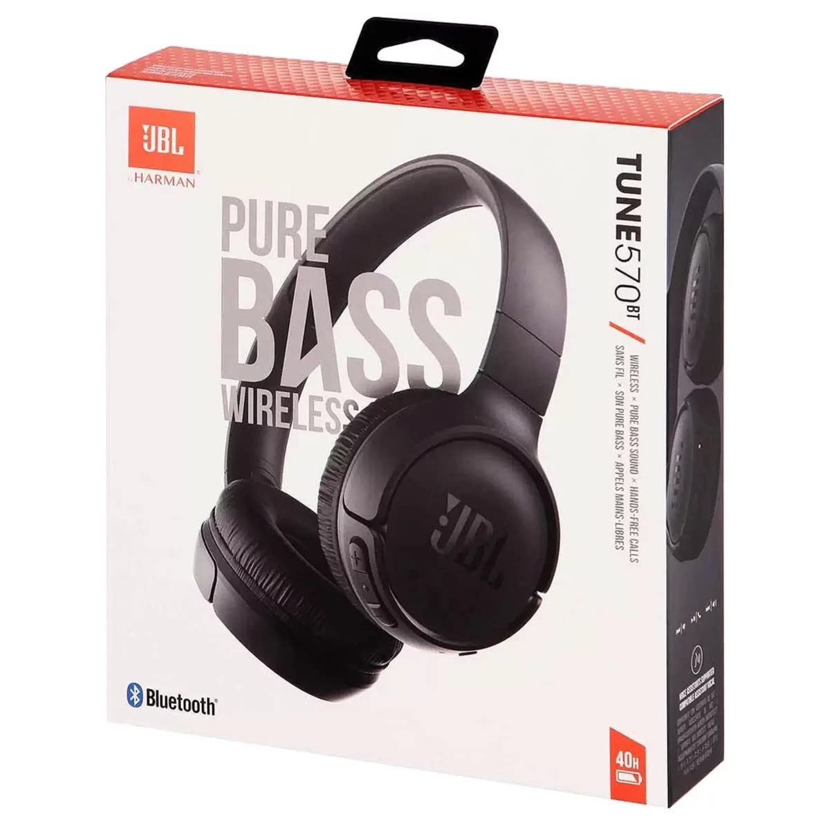 JBL Tune 570BT Wireless Headphones with Purebass Sound Black