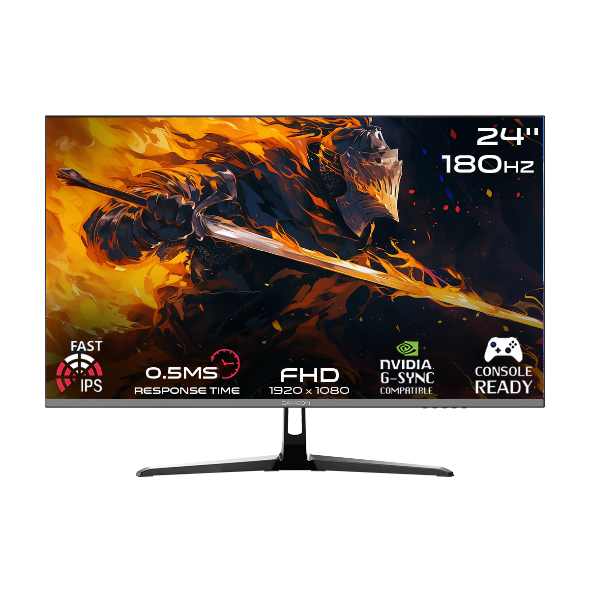 GAMEON GOPS24180IPS Pro-series Gaming Monitor, 24 Inch, FHD, 1920x1080, 180Hz, Fast IPS Panel, 0.5ms, HDMI 2.0