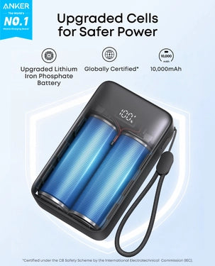 Anker Zolo 10000mAh Power Bank | 30W Fast Charging | A110JH11 - Black