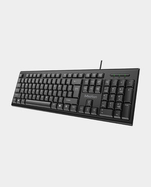 Meetion USB Standard Corded Keyboard| 104/105 Keys | 1.5m Cable|Arabic Layout| Plug and Play-Black-MT-K100