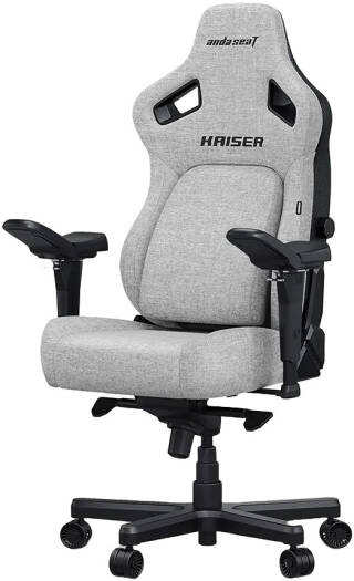 AndaSeat Kasier 4 Series Premium Gaming Chair, Linen Fabric, XL, Ash Gray | AD12YDDC-XLL-20-G-CF