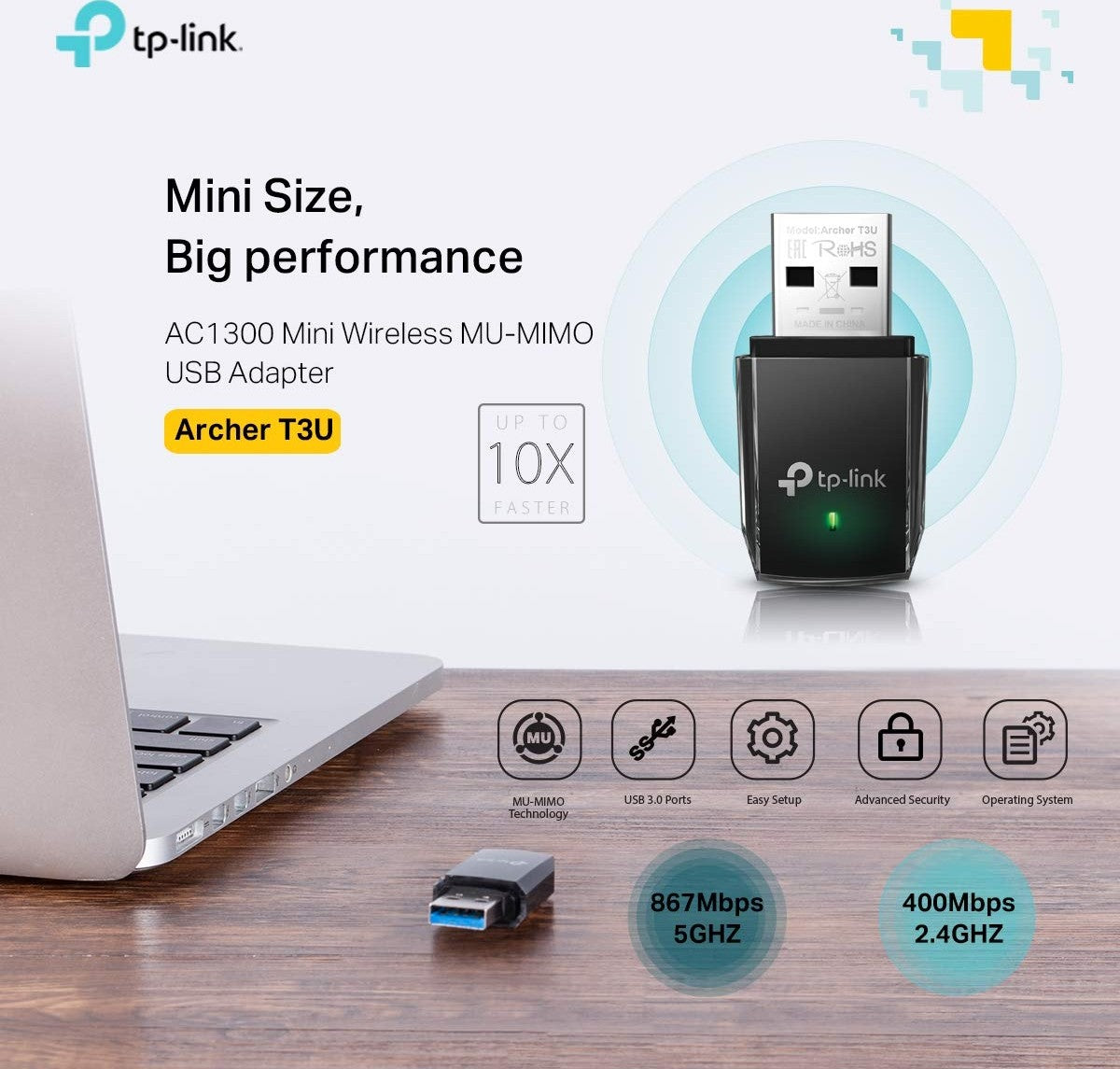 TP-Link AC1300 Archer T3U USB WiFi Adapter