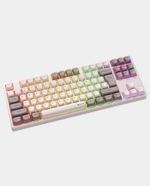 Meetion Tri-Mode Wireless RGB Mechanical Keyboard| 2.4G, Bluetooth, Wired- White-MK14
