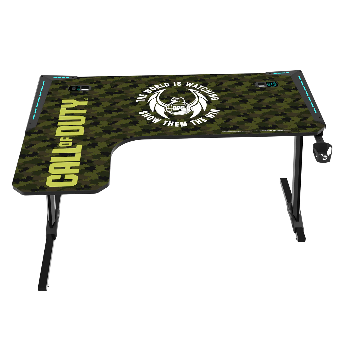 GAMEON Call Of Duty (COD) Phantom XL-L Series L-Shaped RGB Flowing Light Gaming Desk