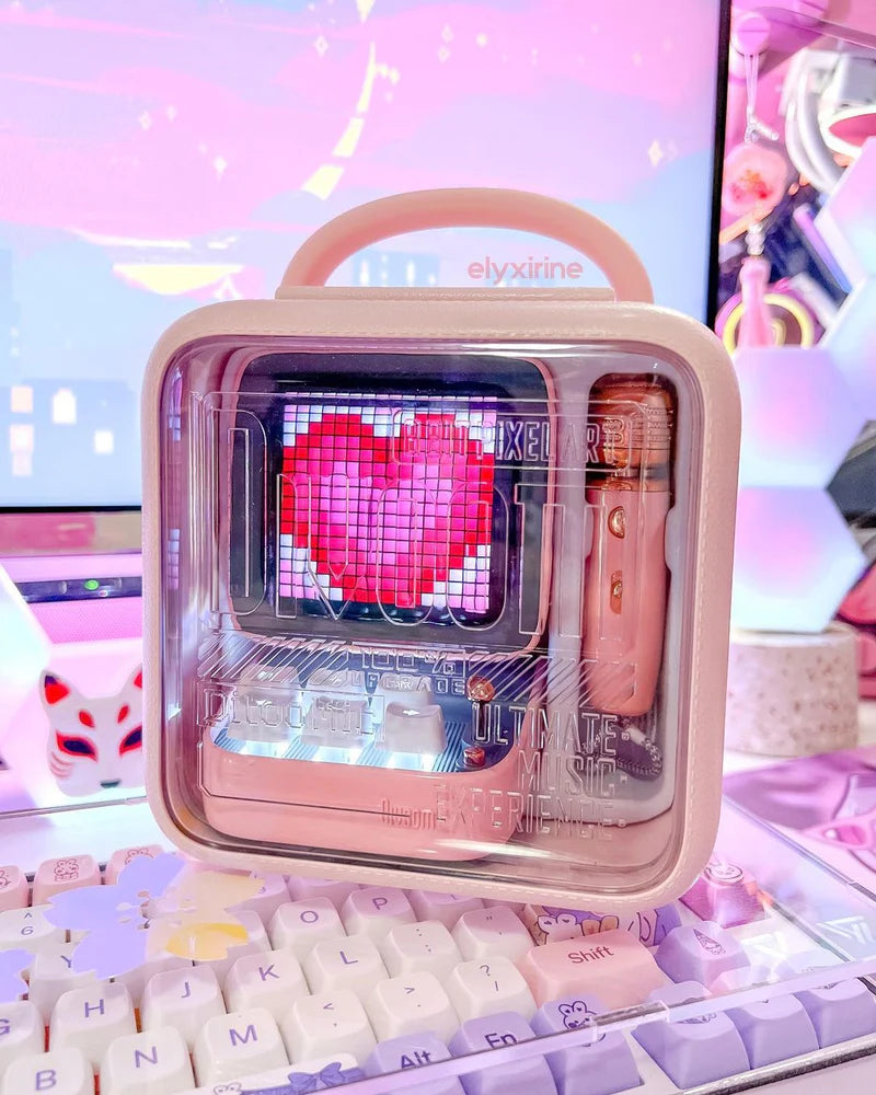 Divoom Ditoo-Mic Mini Karaoke Machine Pixel Art Bluetooth Speaker-Pink