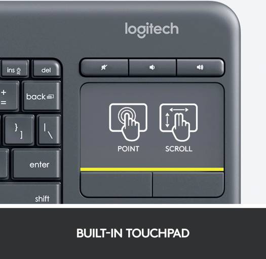 Logitech K400 Wireless Touch Keyboard - Black
