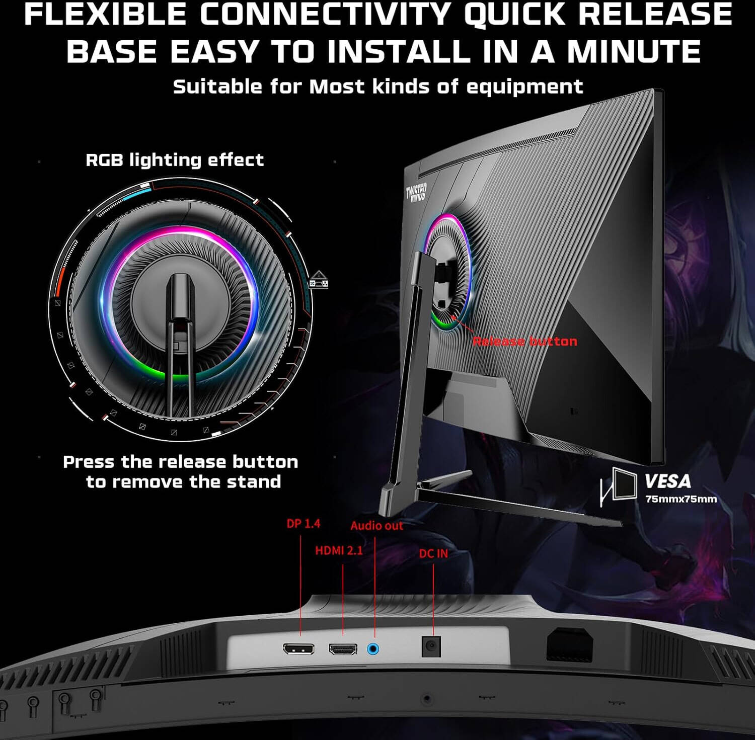 Twisted Minds TM27FHD180VA Curved Gaming Monitor, 27