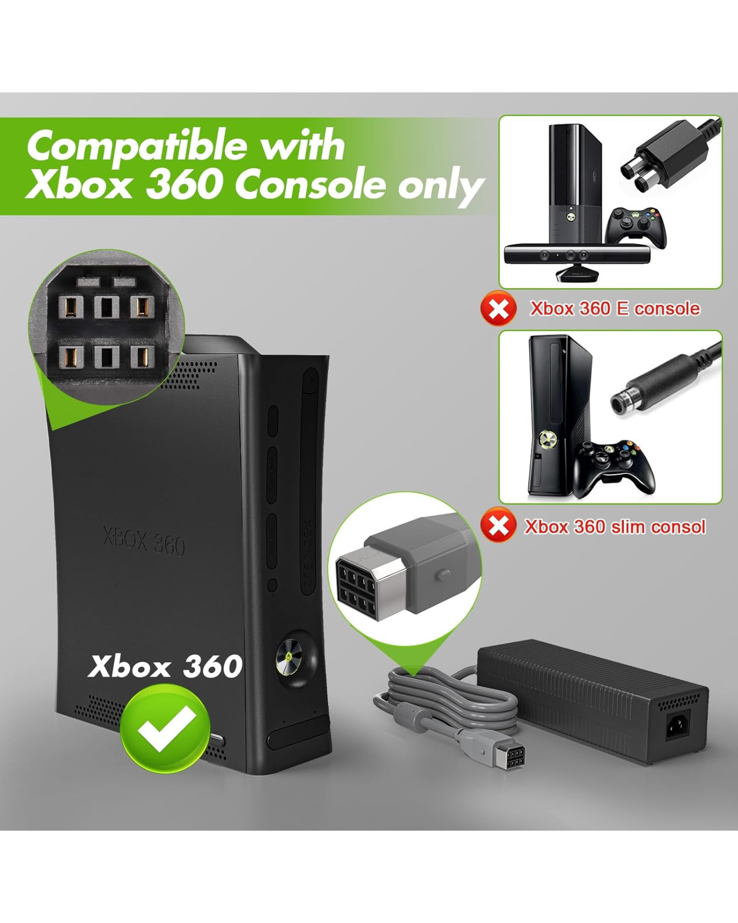 Xbox 360 Console Power Supply Brick