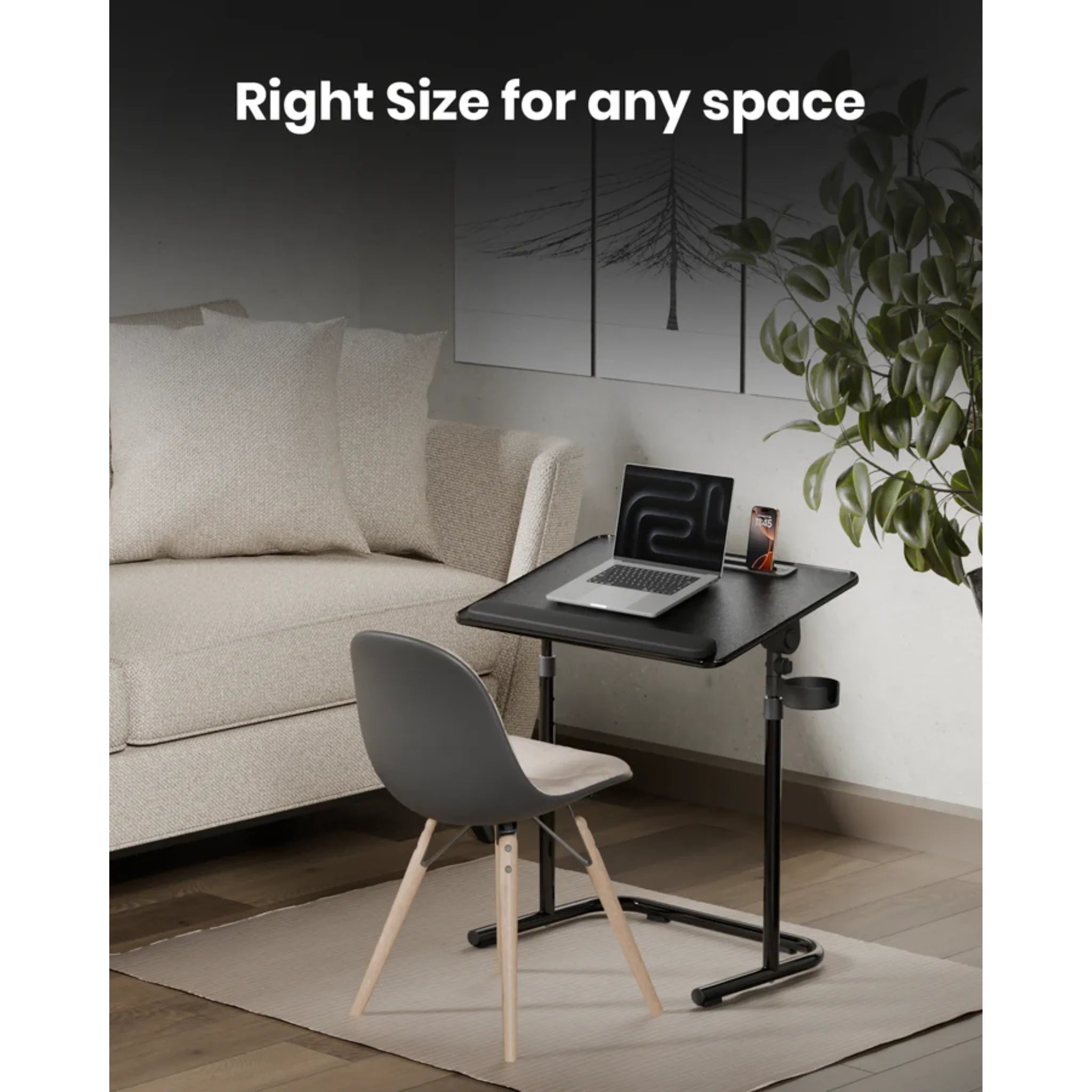 Moxedo FlexMate Adjustable Height Desk for Laptop with Ergonomic Tilt-top Surface