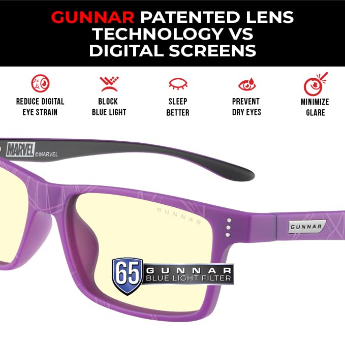 GUNNAR - Black Panther Edition Premium Gaming and Computer Glasses for KidsBlue Light - Cruz
