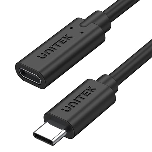 UNITEK Full-Featured USB-C Extension Cable with 4K 60Hz, 100W ,10Gbps Data (USB 3.2 Gen2)-C14086BK-1.5M