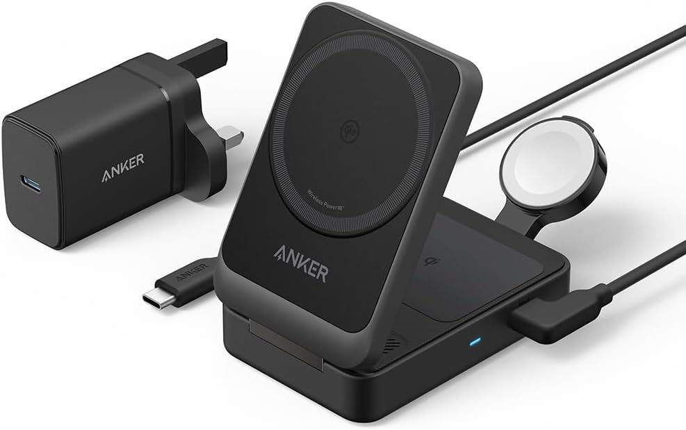 Anker MagSafe Charger Compatible, MagGo 3-in-1 Wireless Charging Station - B2557212