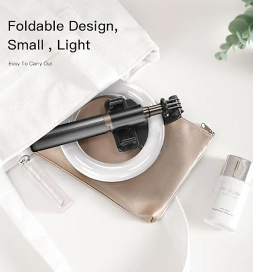 YESIDO SF12 Portable Telescopic Phone Holder Tripod Selfie Stick with Ring Fill Light