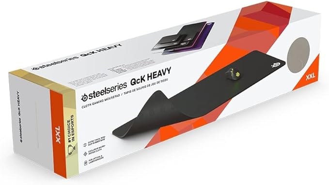 SteelSeries QcK Heavy Gaming Mouse Pad - XXL Thick Non Slip Rubber Base, Black | 67500