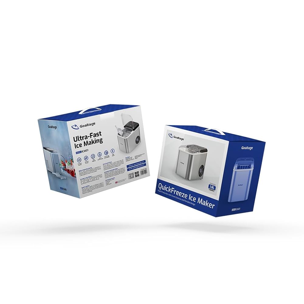 Goaltage ICM01 Quick Freeze Ice Maker with 1.6 L Capacity, Smart Control Panel and Low Energy Consumption Functionality