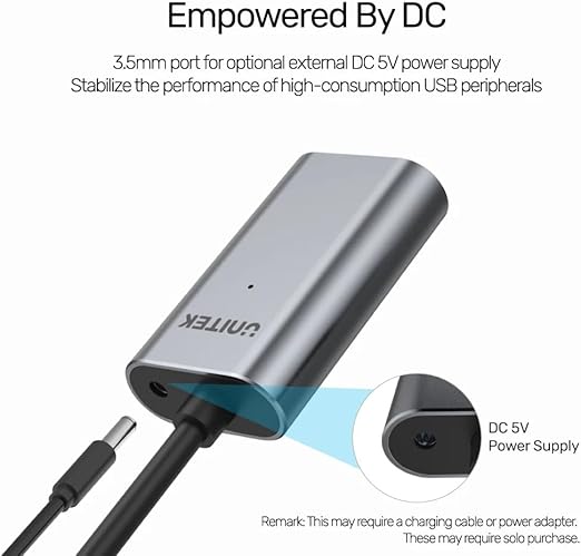 Unitek USB 3.1 Gen1 Type-C Active Extension Cable,5Gbps,5m, Gray-U305A
