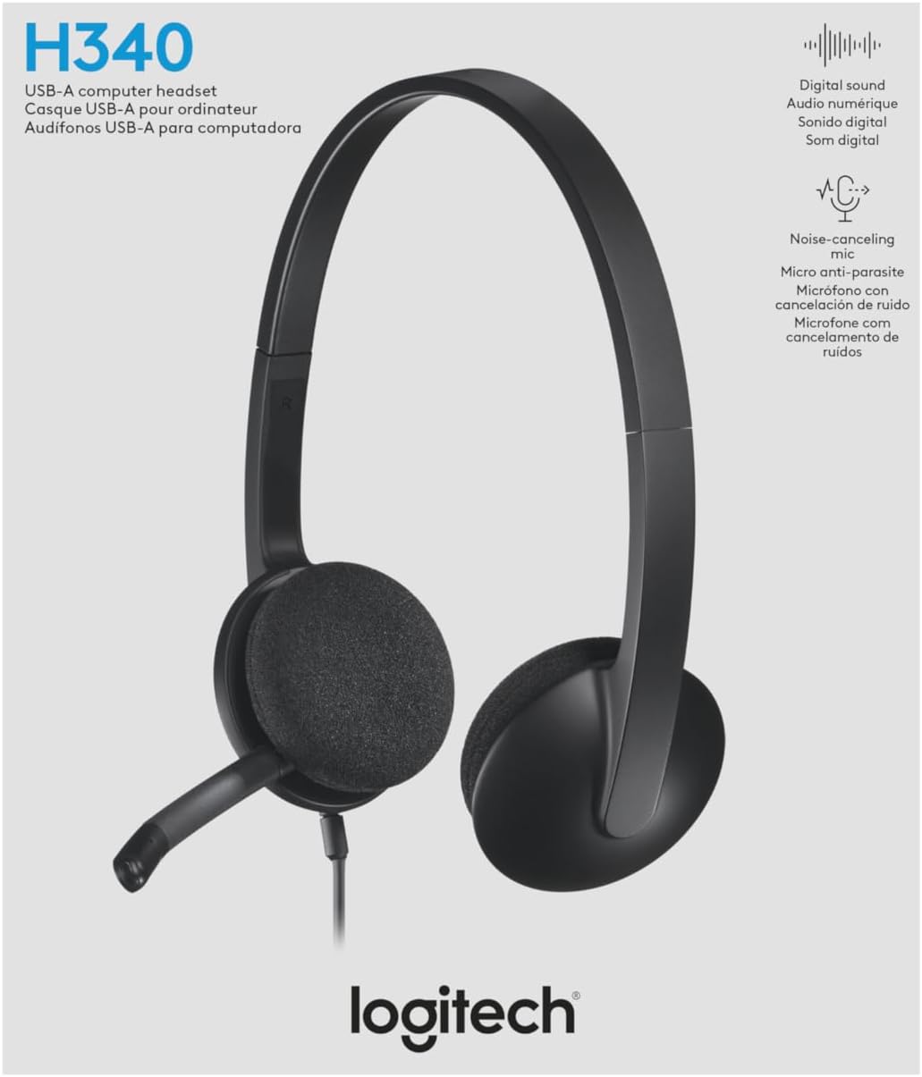 Logitech USB Headset H340, Stereo, Windows and Mac - Black