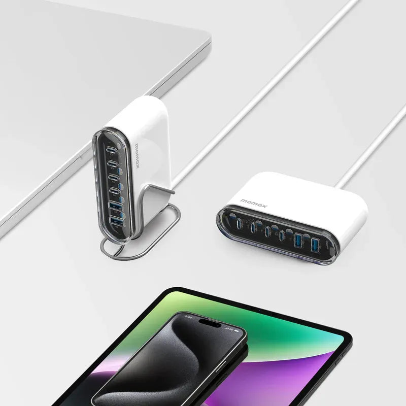 Momax 1-Charge Flow+ 6-Port GaN Desktop Charger 120W-UM55UKW