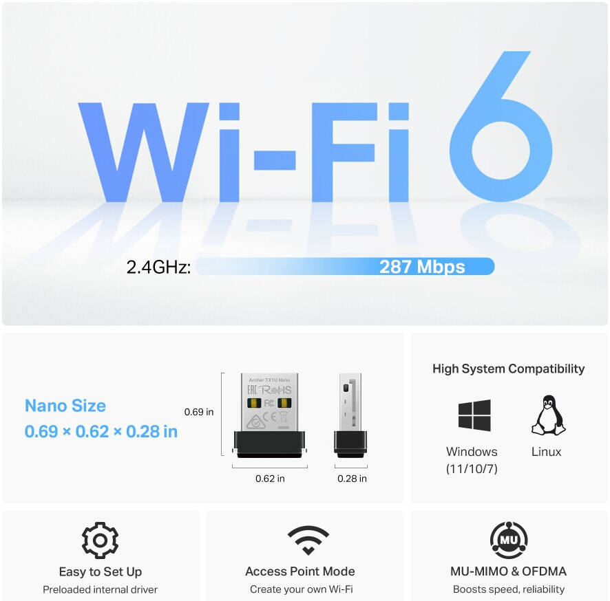 TP-Link Archer TX1U Nano Wireless USB Adapter