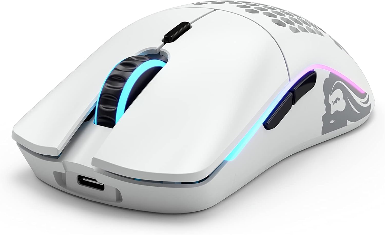 Glorious Model O Minus Wireless RGB Optical Gaming Mouse, Matte White | GLO-MS-OMW-MW