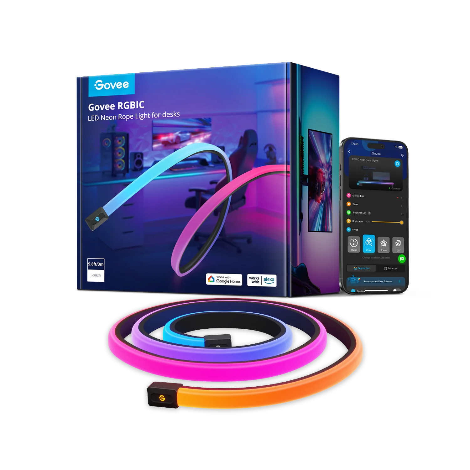 Govee RGBIC LED Neon Rope Lights for Desks 3m - H61C3